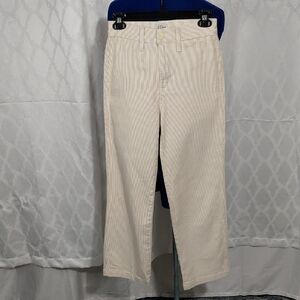 J. Crew Cream Slim Wide Leg Pants zine-24 98%Cotton